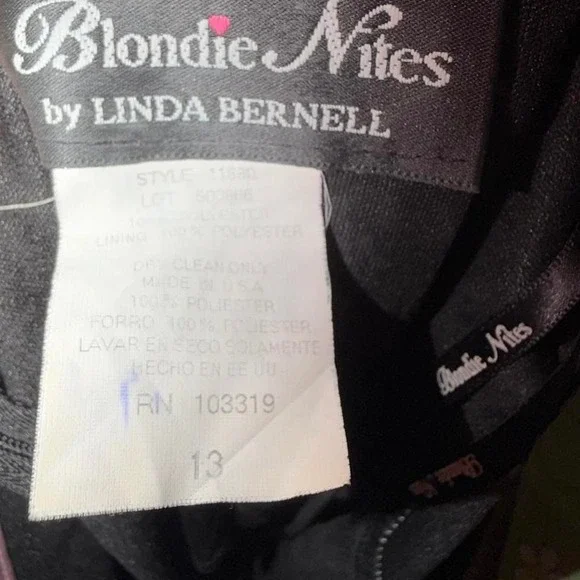 Vintage Y2K black slip dress pink trim balletcore coquette Blondie Nites - Picture 5 of 5